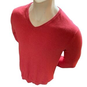 Men’s J.Crew Cotton Cashmere V-Neck Sweater Medium Pink